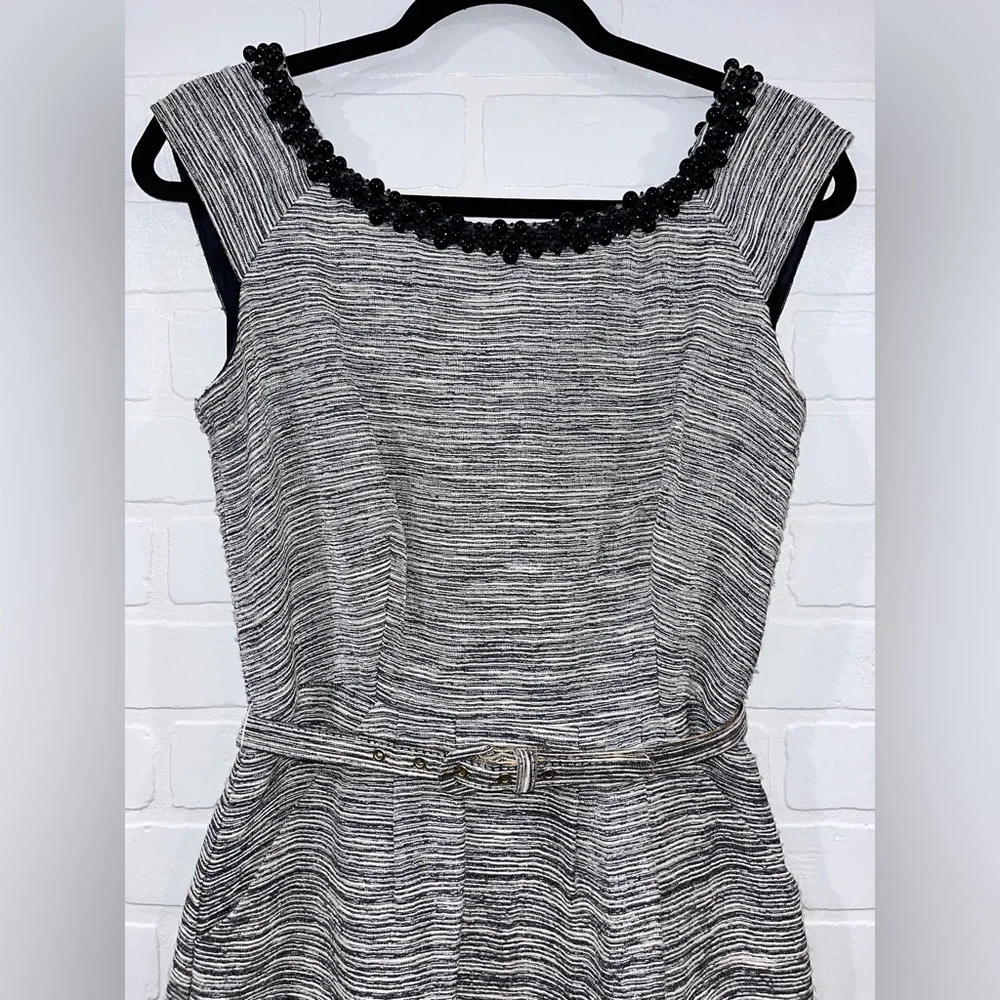 Kate Spade New York Beaded Jacquard Josie Dress with Belt and Pockets
